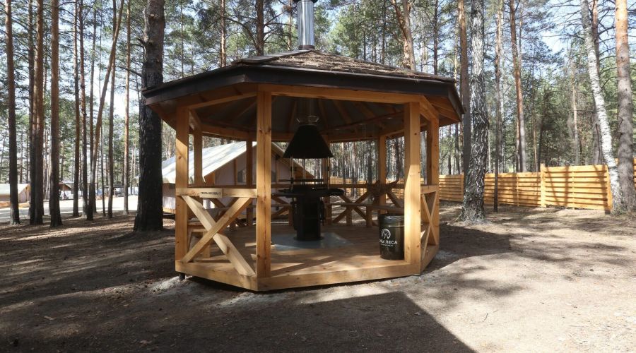 Глемпинг Тент 5-местный с собственной гриль-зоной